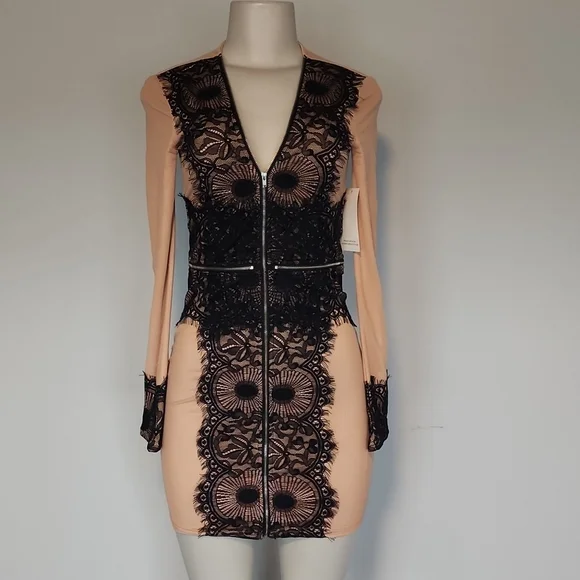 Tobi | Dresses | Tobi Command Attention Peach Mesh Zip Front Dress With Black Laces | Poshmark Tobi | Dresses | Tobi Command Attention Peach Mesh Zip Front Dress With Black Laces | Poshmark